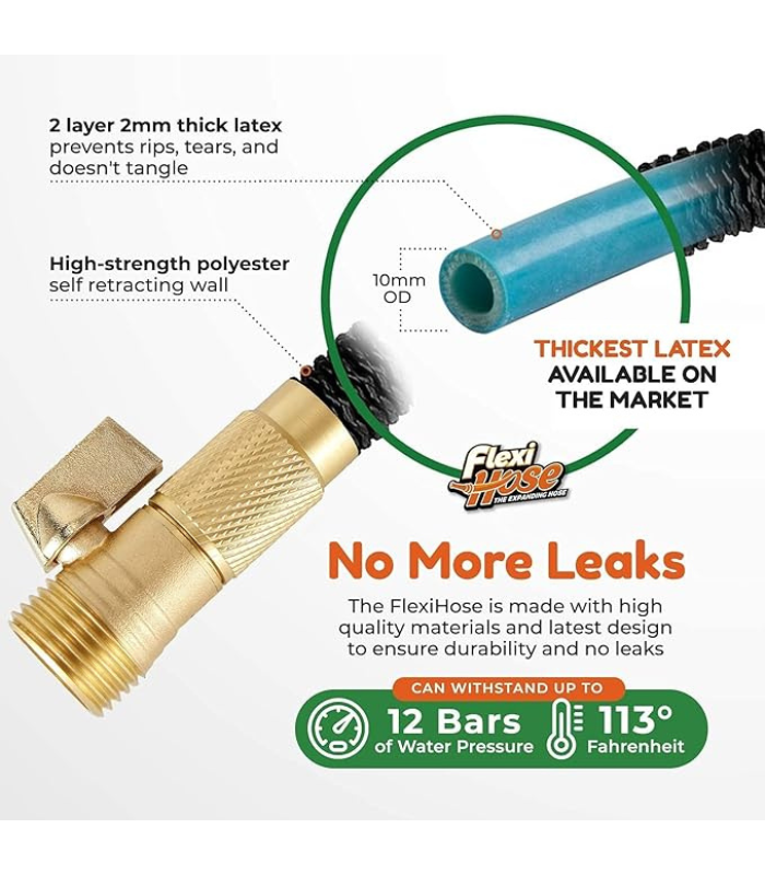 Expandable Garden Hose with 8 Function Nozzle